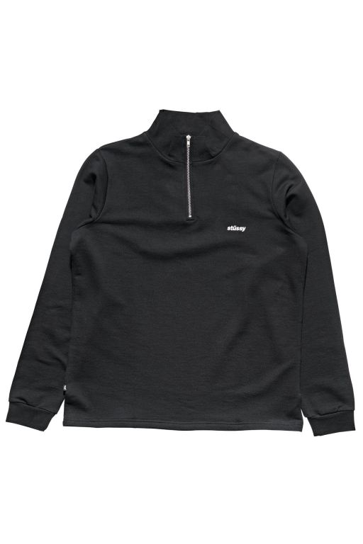 Stussy Mens Miles 1/4 Zip Sweaters Black - CBIJG7438